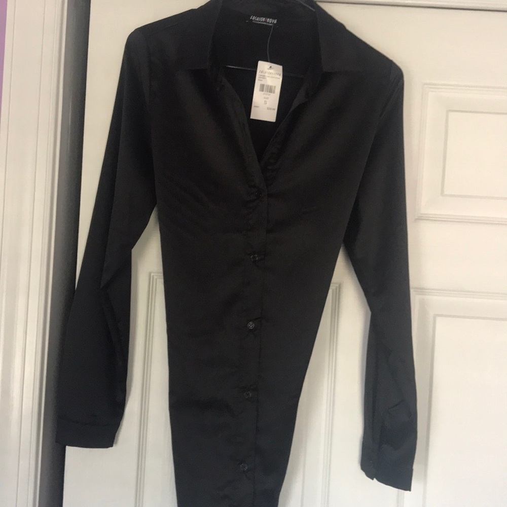 Satin shirt dress